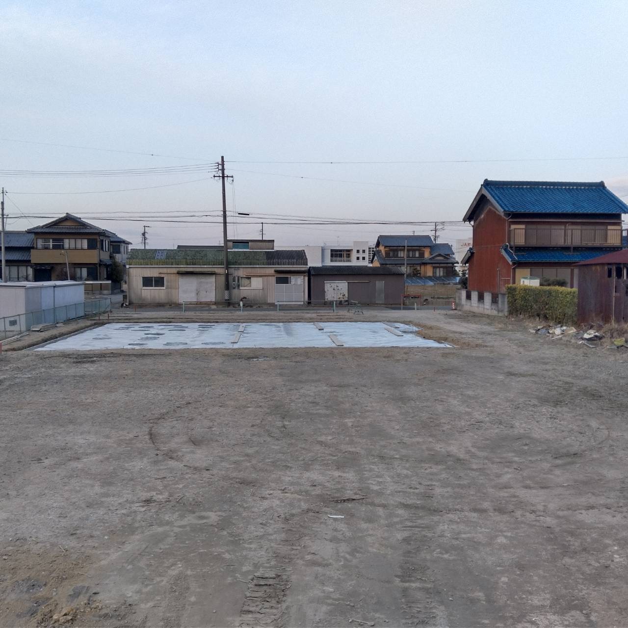 木造住宅基礎　鉄骨車庫基礎